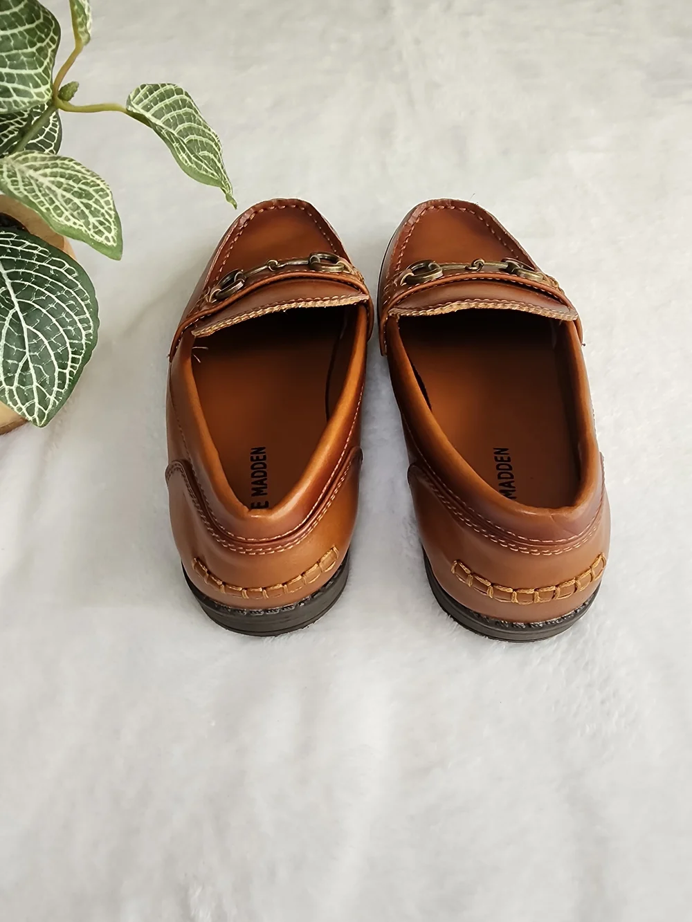 Steve Madden Boys Brown Leather Loafers